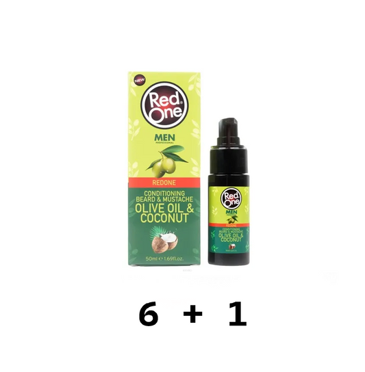 Óleo barba & bigode Azeite e Côco Red One 50ml (6+1)