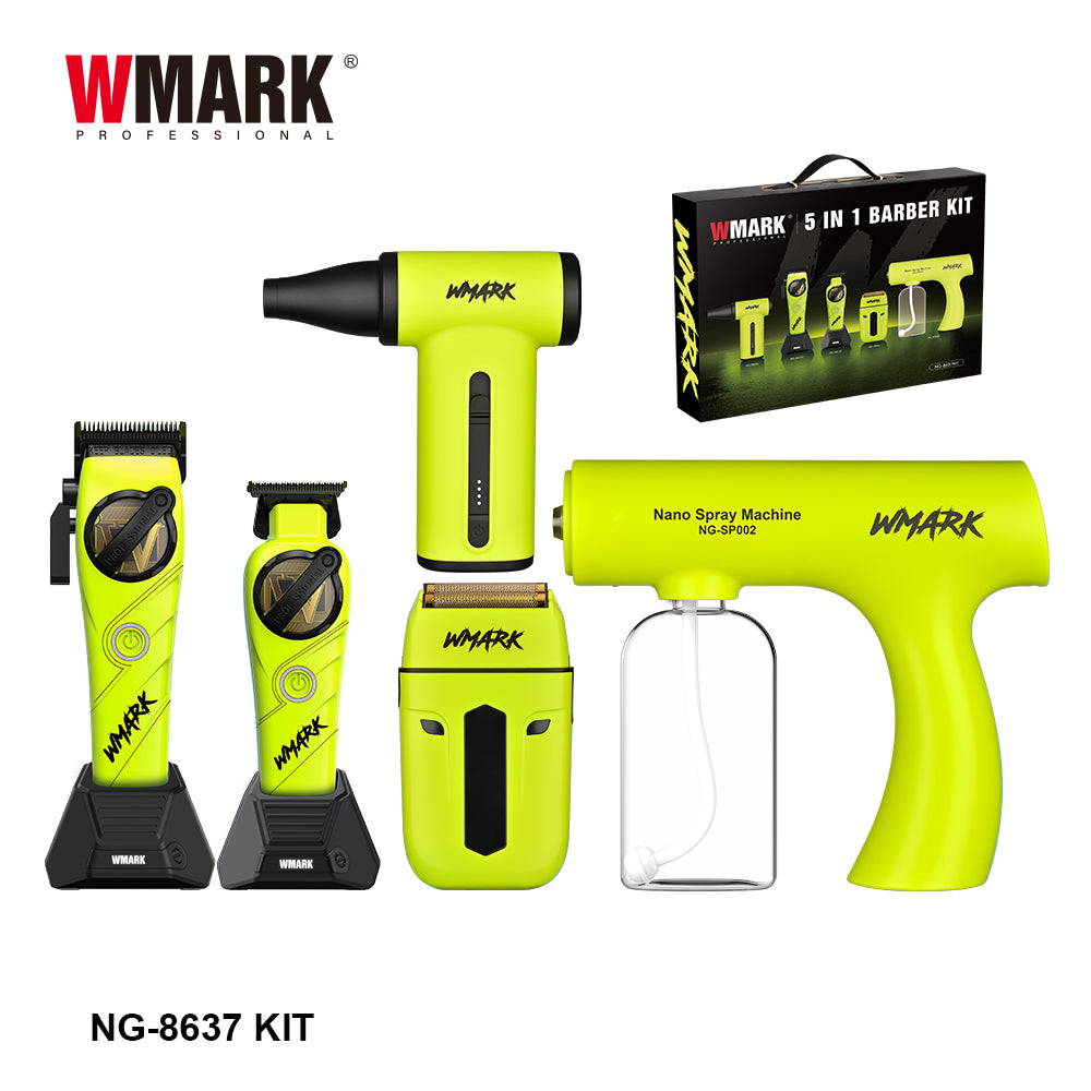 WMARK NG-8637KIT Green 5 In 1 Barber Kit