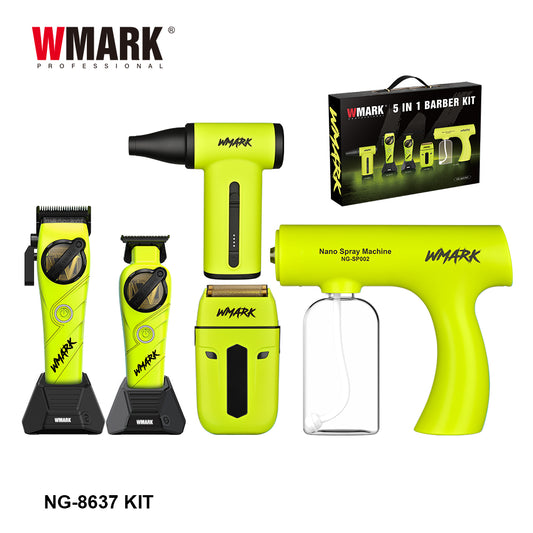 WMARK NG-8637KIT Green 5 In 1 Barber Kit