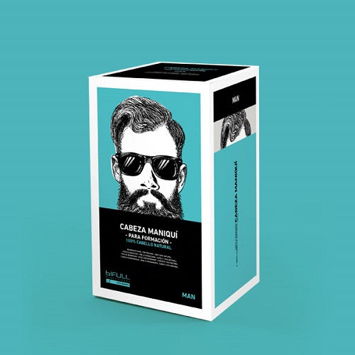 Cabeça académica de cabelo + barba + Suporte de mesa