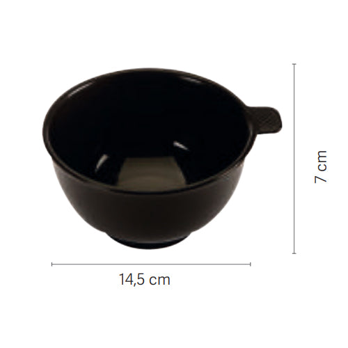 Taça preta de plástico