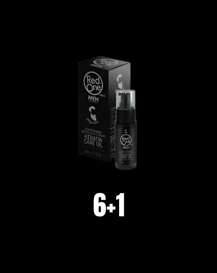 Óleo barba & bigode queratina red one 50ml (6+1)