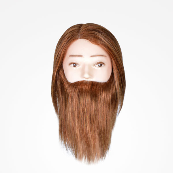 Cabeça académica de cabelo + barba + Suporte de mesa